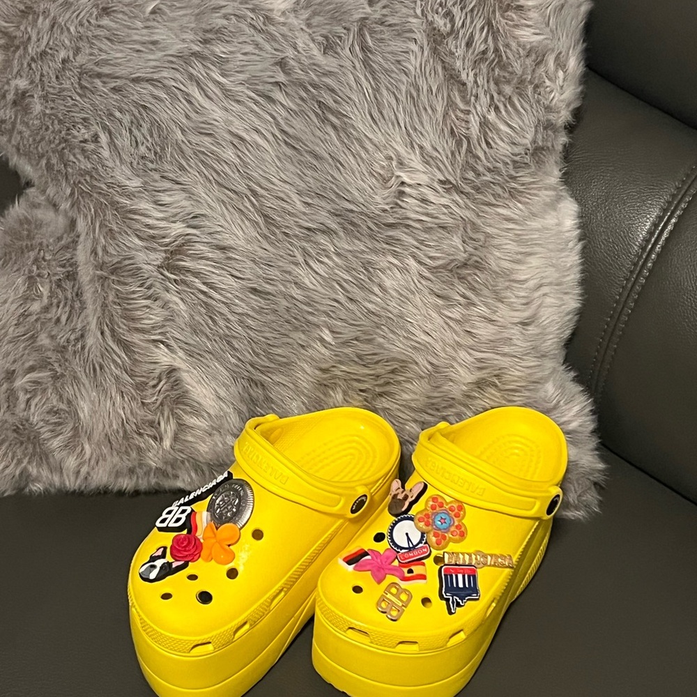 Balenciaga Yellow Clogs with Charms